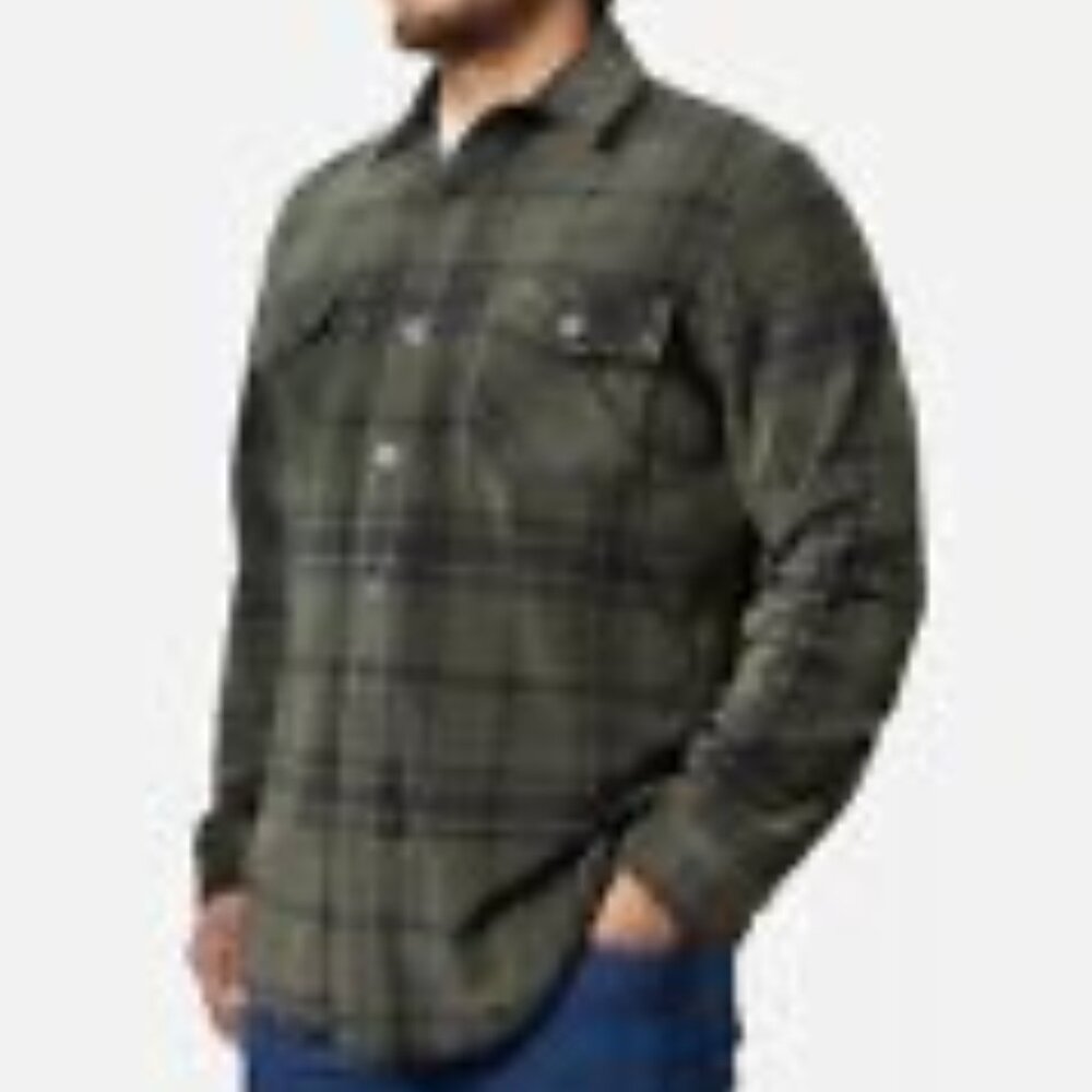 Freedom Foundry Dry Goods Men's Grizzly Flex Green/Black Plaid Fleece - Medium - Picture 2 of 4
